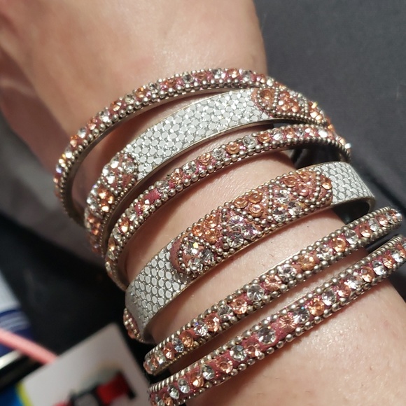 Set of 6 extremely beautiful matching bangle bracelets - Picture 2 of 6